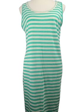 Striped Sleeveless Maxi Dress Size L Black White Vertical Stripe Long Dress